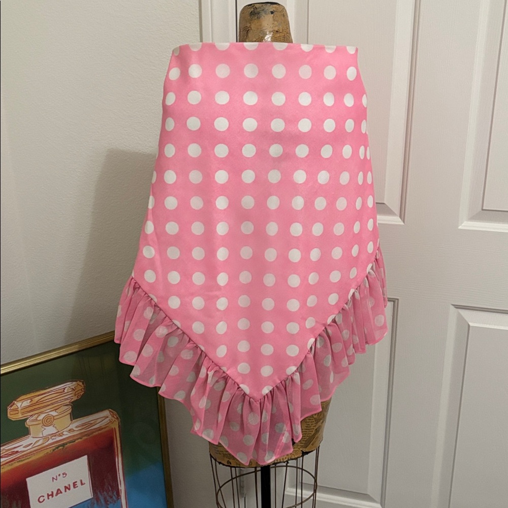 Jerri Shooter Las Vegas two piece polka dot skirt set vintage fairycore pink 70s - Picture 9 of 12